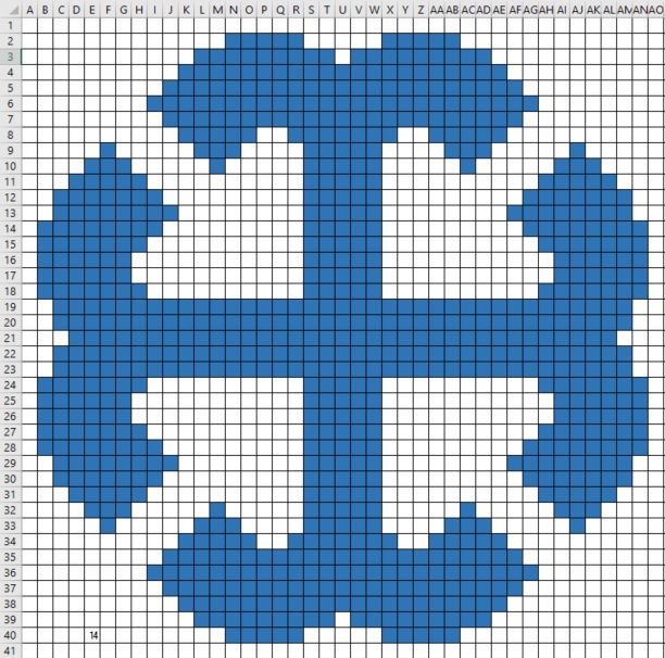 French Cross Chart Pattern Saint Mary's College, Notre Dame, IN